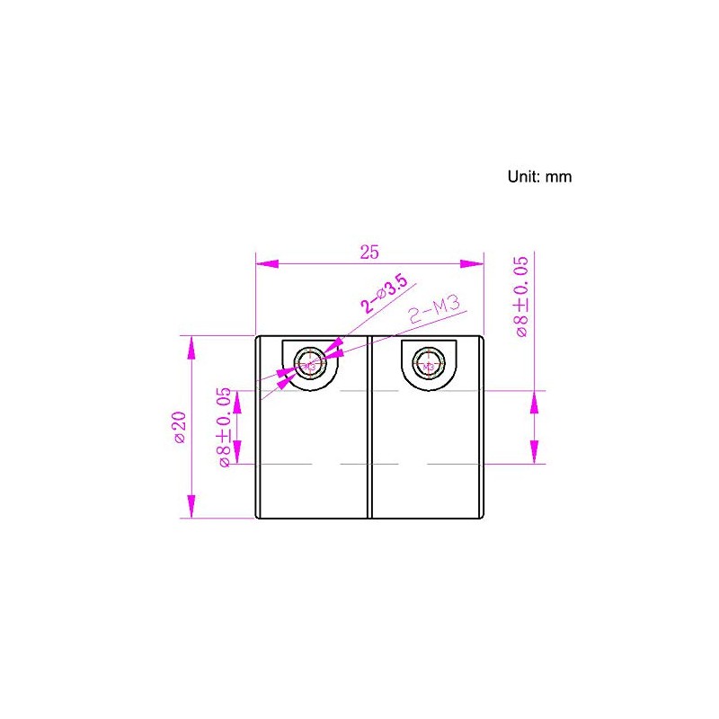 Befenybay Be052 25mm Length 20mm Diameter Coupling Aluminum Alloy Shaft
