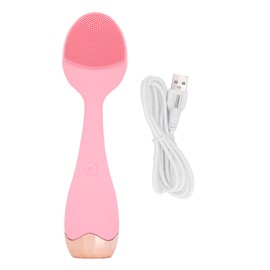 Facial Cleansing Brush Multifunctional Portable Electric Silicone Face Scrubber for Deep Cleansing Massaging Pink