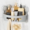 LEVERLOC Corner Shower Caddy Suction Cup, Powerful Suction Bathroom Shower