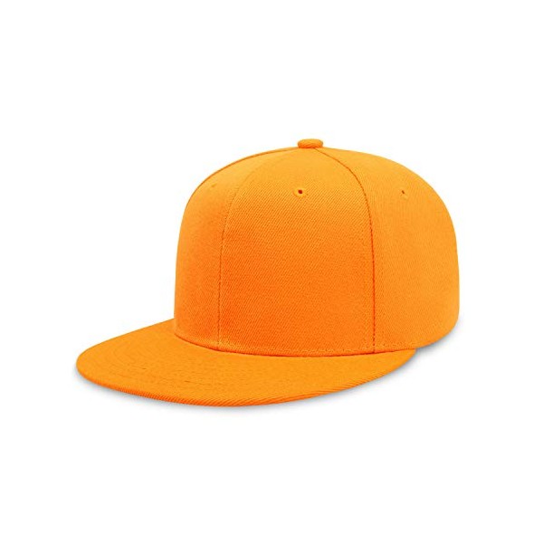 CHOK.LIDS Flat Bill Visor Classic Snapback Hat Blank Adjustable Brim High Top End Trendy Color Style Plain Tone Baseball Cap (Gold)