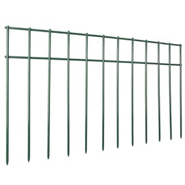 Adavin No Dig Animal Barrier Green Garden Fence, 10 Pack 20in(L) X12in(H) Rabbit Fence Protector, Heavy Duty Dog Fence for The Yard Metal Fence Panel Ground Stakes for Outdoor Patio. Total 17 Ft(L)