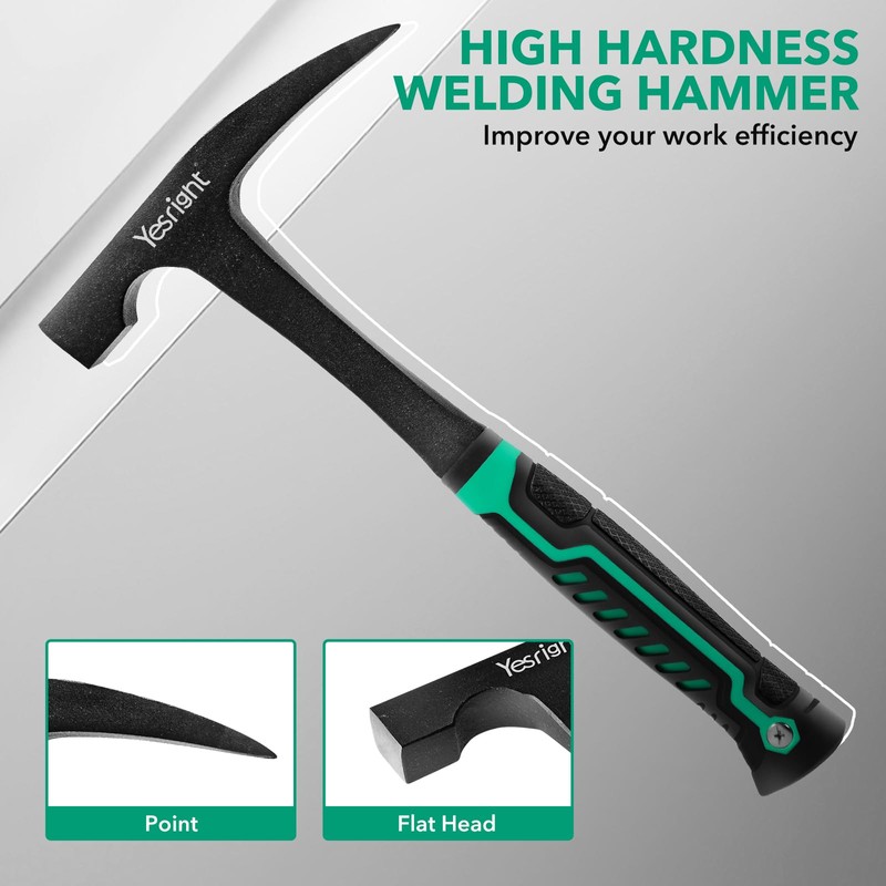 YesRight Chipping Hammer, 22oz Welding Chipping Hammer with 2Pcs Steel