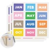 600 Pcs Month Stickers 12 Months of The Year Color