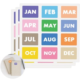 600 Pcs Month Stickers 12 Months of The Year Color Coding Label Stickers 1 x 0.75 Inch Rectangle Month Labels Self Adhesive Stickers 12 Labels Per Sheet Multi Colors (50 Sheets)