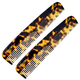 Giorgio G31 Fine Tooth Comb and Wide Tooth Hair Comb, Hair Styling Comb for Men, Grooming Hair Combs for Women, Mens Beard Care Combs for Detangling and Styling, Handmade Saw-Cut and Hand Polished