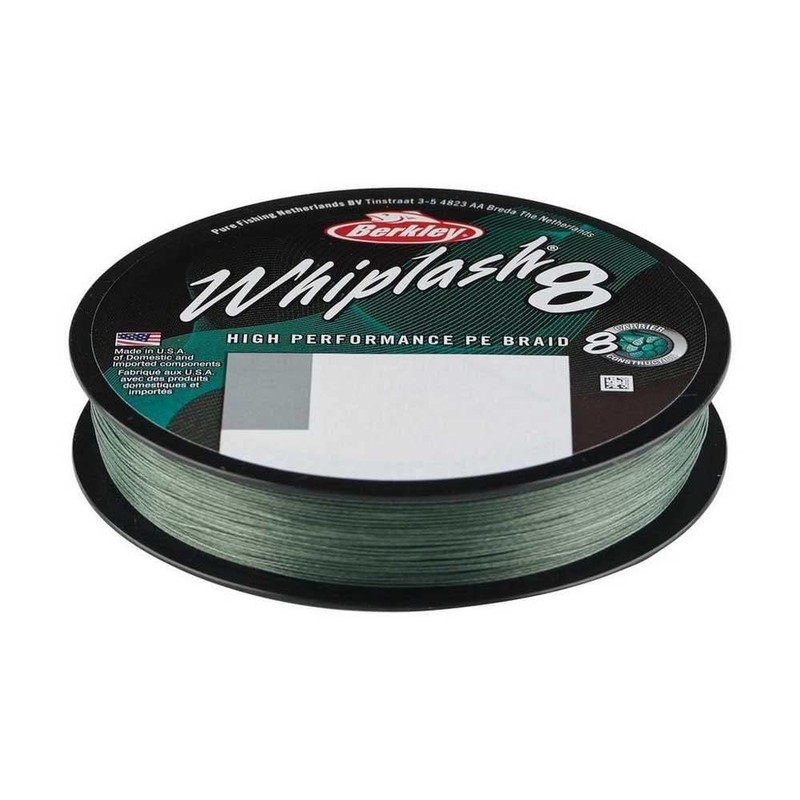 Berkley Whiplash 8 Braided Cord, Moss Green, 0.08 mm, 12.9
