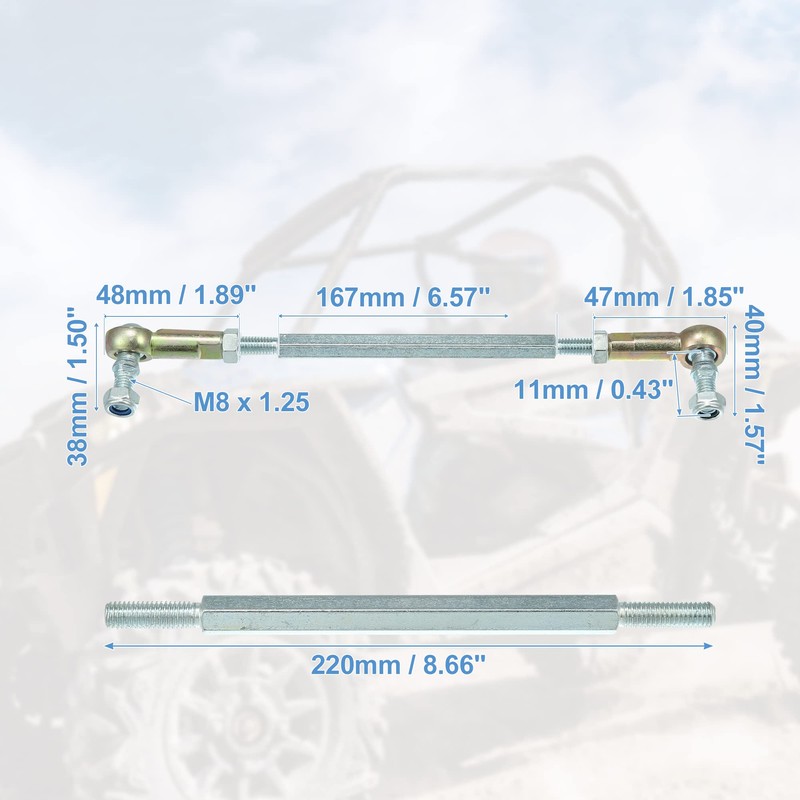 X AUTOHAUX ATV Steering Tie Rod Kit Ball End for
