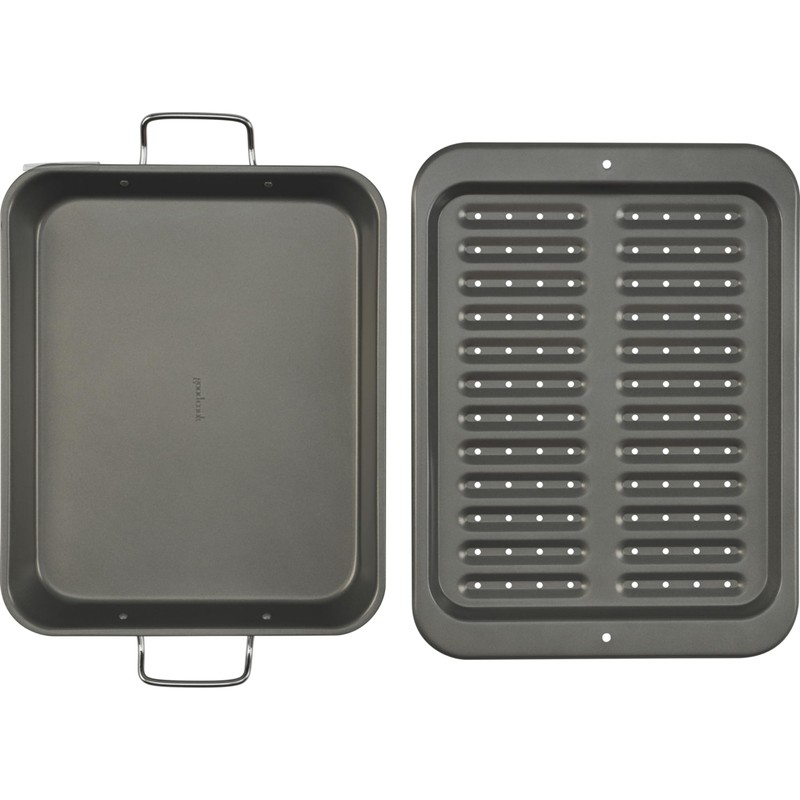 GoodCook Everyday Nonstick Steel Broiler Pan, 11.5" x 14.25", Gray