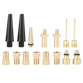 ANKROYU Bicycle Valve Adapter Premium Copper Multi Functional Valve Adapter Kit for Bikes Balloons Inflatable Equipment Black Gold 15 Pieces