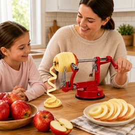 Apple Peeler Slicer for Kitchen Use - 3-in-1 Manual Fruit Cutter and Apple Peeling Tool for Home Snack Preparation