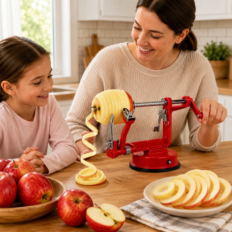 Apple Peeler Slicer for Kitchen Use - 3-in-1 Manual Fruit