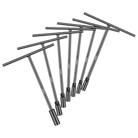 Juego de llaves métricas con mango en T, 7 unidades (6 mm, 8 mm, 10 mm, 11 mm, 12 mm, 13 mm, 14 mm), acero chapado en cromo vanadio de 6 puntos con marcado láser para reparación de motocicletas