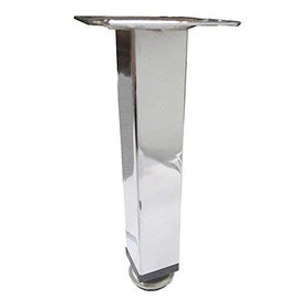 Alpha Furnishings Square Metal Furniture Leg 6 Inch Chrome, Adjustable, Affordable DIY Made Easy!