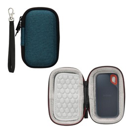kwmobile Hard Case Compatible with SanDisk Portable SSD 250GB / 500GB / 1TB / 2TB - Case for Carrying Portable SSD Drive - Blue