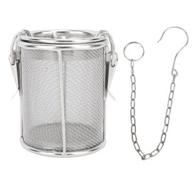 Stainless Steel Spice Seasoning Strainer Spice Filter Tea Strainer with Extended Chain Hook Fine Mesh for Home Kitchen S