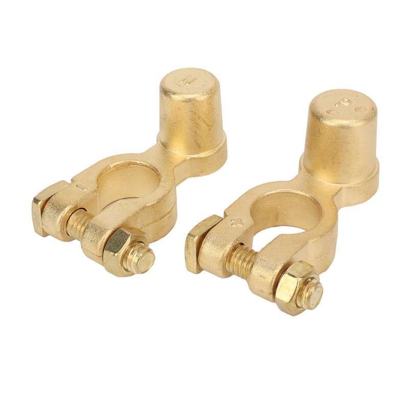 2PCS Battery Terminal Connectors Brass Negative Positive Car Battery Cable