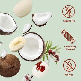 Coconut Hard Candy - 2 Pounds Individually Wrapped Candy, Creamy Filled Coconut Candy, Bulk Bag Old Fashioned Treats