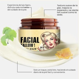 Bálsamo Batido de Sebo de Res y Miel, Crema Hidratante Facial