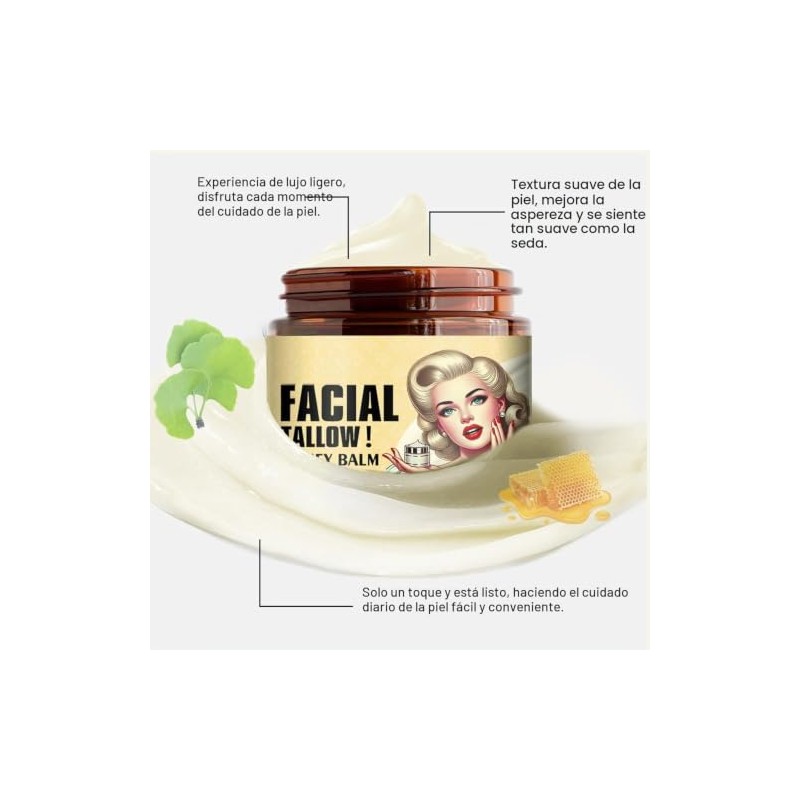 Bálsamo Batido de Sebo de Res y Miel, Crema Hidratante
