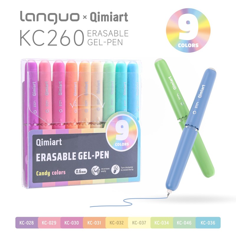 languo Erasable Gel Pens, 0.6mm Fine Point Twist Retractable Erasable