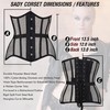 Sady Industry Women's Steel Boned Corset Short Torso Heavy Duty