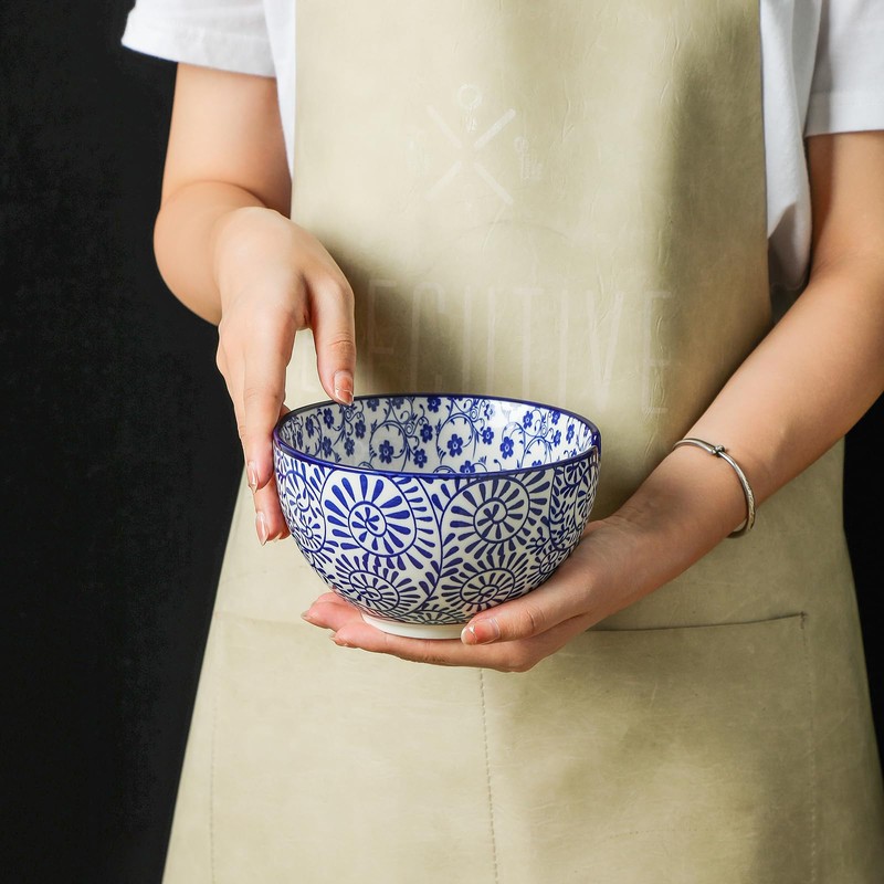 Selamica Ceramic Ramen Bowls Set, 15 OZ Noodle Bowls for