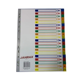 A4 A-Z 20 Part Polypropylene Dividers with Index Cover