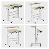 SogesPower 2 Platforms Mobile Laptop Desk Adjustable Side Table Computer
