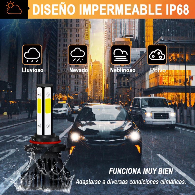 SHENKENUO Combo 9005 9006 H11 LED Headlight Kit Bulbs 6000K