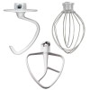 Aftermarket KitchenAid KSM150PSBY0 Mixer Dough Hook Flat Beater Wire Whip Set