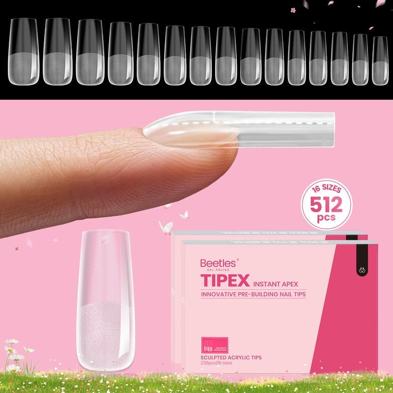 Beetles Tipex Instant Apex Nail Extension Tips Kit Almond/Coffin/Square/Oval/Stiletto/Squaoval Shape