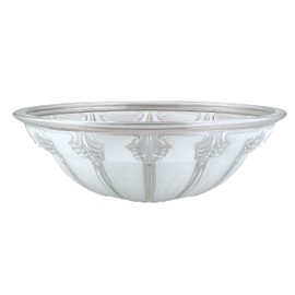 Aspen Creative 23152-11 Clear & Frosted 2 Tone Transitional Style Replacement Glass Shade for Medium Base Socket Torchiere Lamp, Swag Lamp, Pendant, 11-3/4" Diameter x 3-7/8" High,1 Pack,FROSTED/CLEAR
