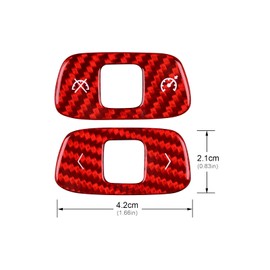 AIRSPEED for C8 Steering Wheel Volume Control Button Cover Real Carbon Fiber Steering Wheel Volume Adjustment Frame Decorative Trim for Corvette C8 2020 2021 2022, Red