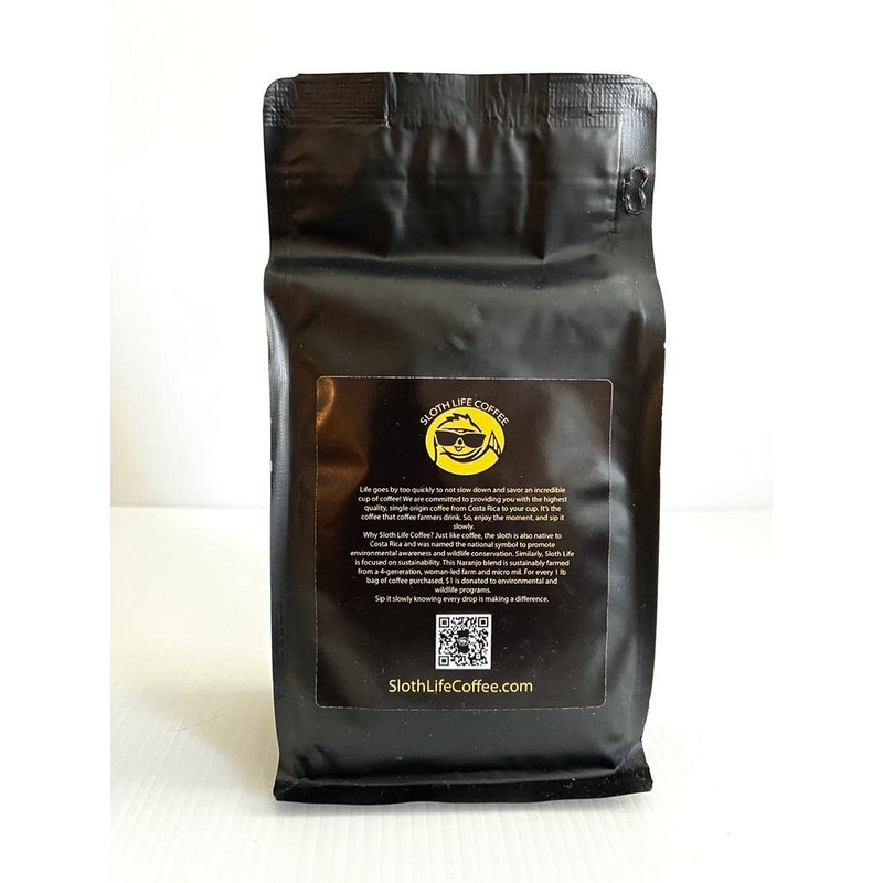 Sloth Life Coffee, Whole Bean Costa Rica, Naranjo Blend, Medium