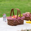 Wickerwise Small Rectangular Woodchip Picnic Baskets with Double Folding Handles,