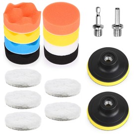 Gemtte 80 mm polishing sponges pads, 17 pieces polishing set, car polishing pad, polishing attachment, cordless screwdriver for polishing pad, drill polishing, grinding, waxing