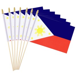 GSYLPFT 12 Pack Filipino Flags on Sticks Philippines Small Mini Hand Held Flags for Office Classroom Holiday Party Decorations