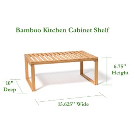 Lipper International Bamboo Kitchen Cabinet Shelf for Organizing a Pantry, Countertop, or Bathroom, 15 5/8" x 10" x 6 1/4"