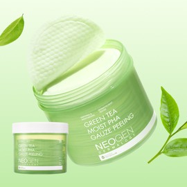 Neogen Paha Gauze Peeling Pad 190ml Green Tea Moisture, 30 sheets, 1 piece / 네오젠 파하 거즈 필링 패드 190ml 그린티 수분, 30매, 1개