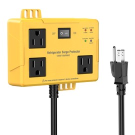 3 Outlets Refrigerator Surge Protector for Home Appliances with Time Delay, 2FT Wall Mount Protector de Voltaje Protects Against Brownout, Spike, Instant Surge All Voltage Abnormalities. ETL Listed.