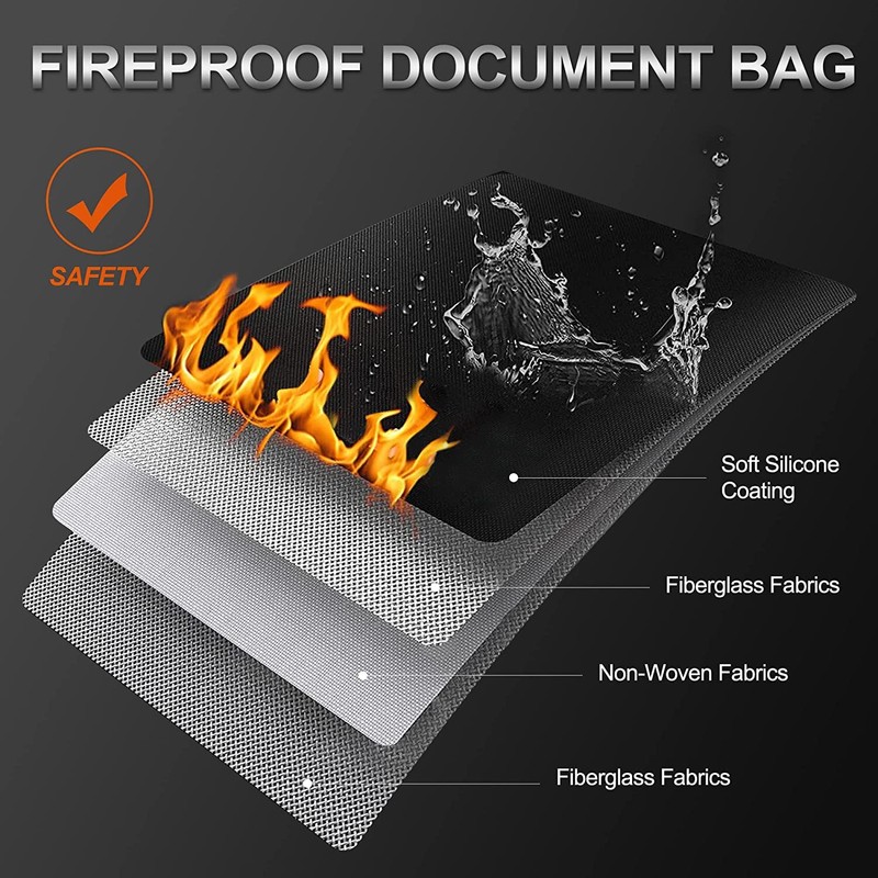 ImnBest Pack of 4 Fireproof and Waterproof Bag, Fireproof Wallet