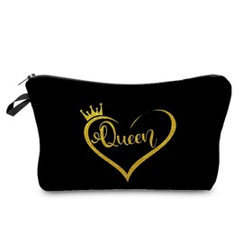 Livel lhood Queen Crown Cosmetic Bag for Women Cute Small Makeup Bag for Purse Travel Toiletry Zipper Pouch for Girls Gift for Sisters Queen Crown Makeup Bag for Her