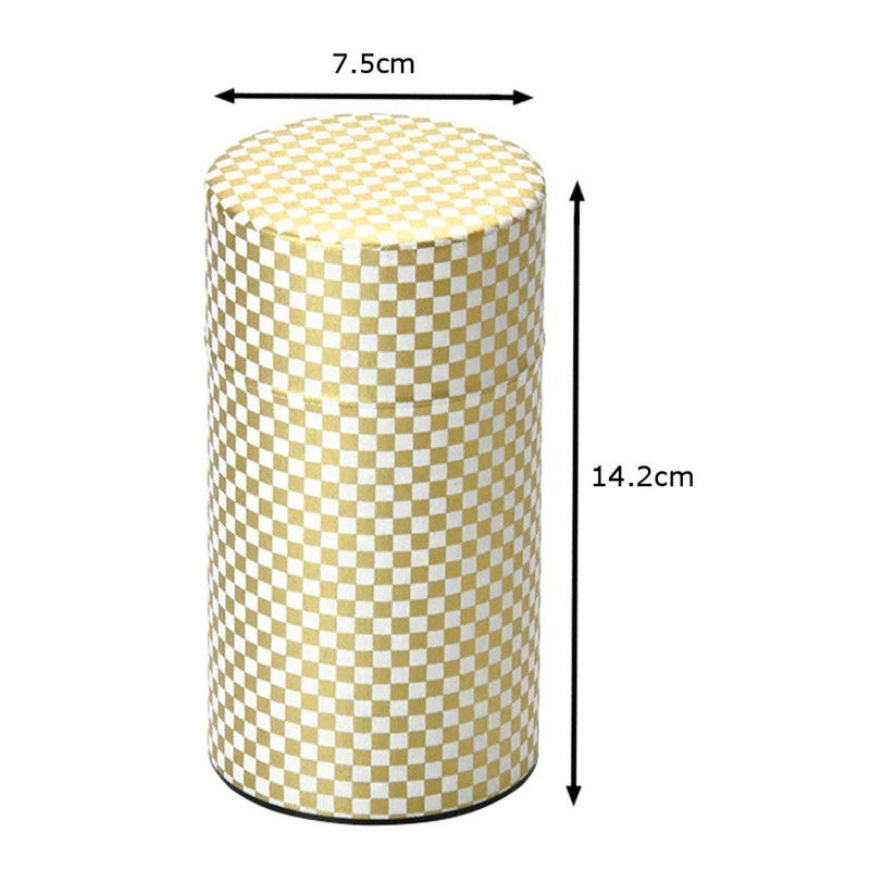 Yamako 80087 Po Kan Gorgeous Checkered Large Tea Tin