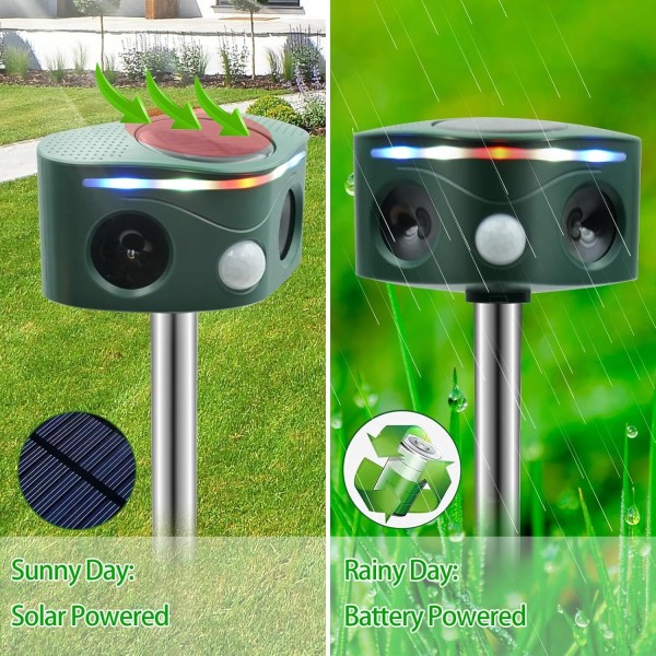 Unbranded Yard Animal Repeller Ultrasonic Solar 5 Modes Motion Sensor