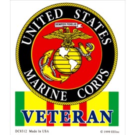 U.S. Marines Vietnam Veteran Sticker 3-1/4"X3-1/2"