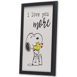 Peanuts Snoopy and Woodstock I Love You More Framed Wood Wall Decor - Adorable Snoopy Picture for Home Decorating