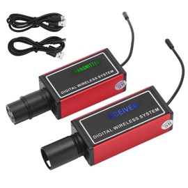 Wireless Microphone System Audios XLR Transmitter Receiver with 10 Channel for Recording StudioRed