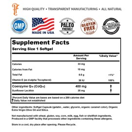 Physique Formula Non-GMO High Absorption 400 mg’s Coenzyme Q 10. Non-GMO & Artificial Sweetener Free