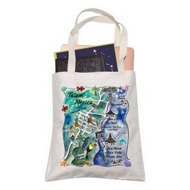 Tulum Mexico Tote Bag Maya Site Vacation Lover Travel Reusable Shopping Bag Graduation Gift for Her, Tulum Mexico, Medium