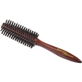 Hercules Sägemann Radial Brush with Natural Boar Bristles | Ø 54 mm, Mahogany Colored Wood Handle, 12 Rows